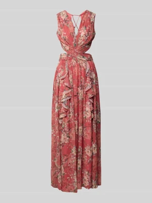 Sukienka maxi o kroju regular fit z kwiatowym nadrukiem na całej powierzchni ADLYSH