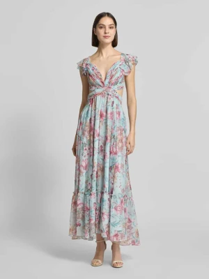 Sukienka maxi o kroju regular fit z kwiatowym nadrukiem na całej powierzchni ADLYSH