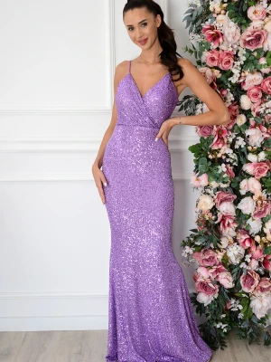 Sukienka maxi rybka cekinowa fiolet Rochelle Cocomoda.pl - odzież damska, sukienki, buty, dodatki