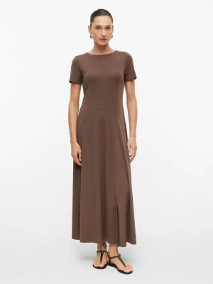 Sukienka maxi Slim Fit z rozcięciem s.Oliver brązowy