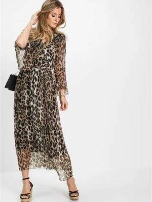 Sukienka maxi w panterkę bonprix