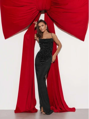 Sukienka maxi z cekinami LAURELLA - czarna  magmac 