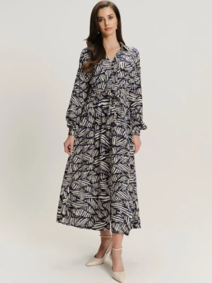 Sukienka maxi z czarno-białym printem Greenpoint