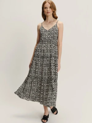 Sukienka maxi z czarno-białym wzorem Greenpoint