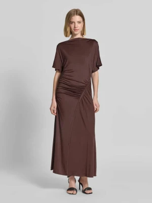 Sukienka maxi z mieszanki wiskozy krój slim fit model 'ECAREN' Boss