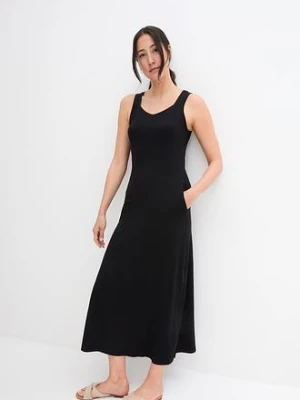 Sukienka maxi z mieszanki wiskozy z bawełną bonprix