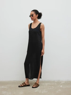Sukienka MAXI z rozcięciami w kolorze BLACK - AIR-XS/S Marsala