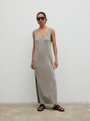 Sukienka maxi z rozcięciami w kolorze COLD MELANGE - SUNSET-XS/S Marsala