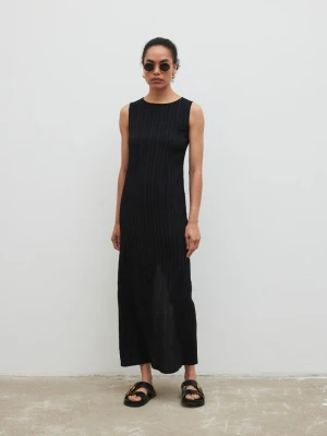 Sukienka maxi z wiskozy w kolorze BLACK - AMBER-XL Marsala