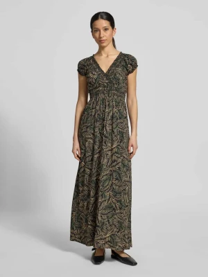 Sukienka maxi z wiskozy z dekoltem w serek Apricot