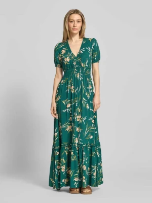 Sukienka maxi z wiskozy z dekoltem w serek Apricot