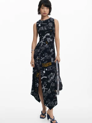 Sukienka midi graffiti Desigual