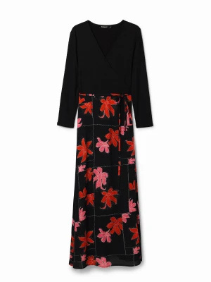 Sukienka midi kopertowa w kwiaty Desigual