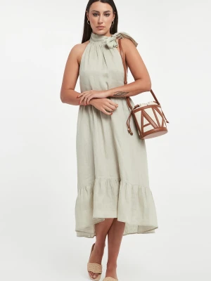 Sukienka midi lniana ARMANI EXCHANGE