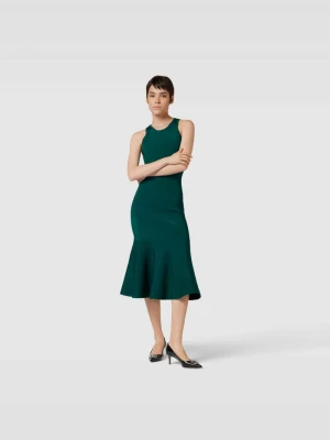 Sukienka midi o błyszczącym wyglądzie Victoria Beckham Ciemnozielony