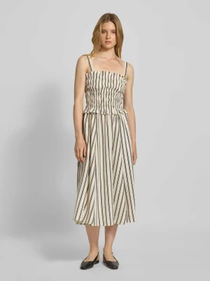 Sukienka midi o dopasowanym kroju z mieszanki jedwabiu Polo Ralph Lauren