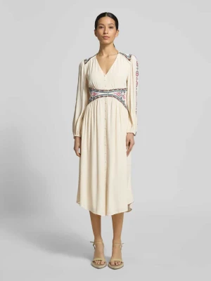 sukienka midi o kroju regular fit z czystej wiskozy model 'Tina' Bash