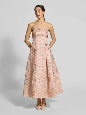 Sukienka midi o kroju regular fit z kwiatowym haftem allover Adrianna Papell