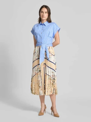 Sukienka midi o kroju regular fit z ozdobną kokardą Liu Jo White