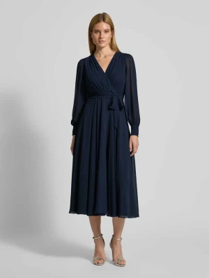 Sukienka midi o kroju regular fit z tasiemką w talii Christian Berg Cocktail