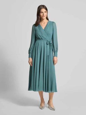 Sukienka midi o kroju regular fit z tasiemką w talii Christian Berg Cocktail