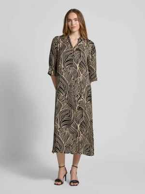 Sukienka midi o kroju relaxed fit z czystej wiskozy model ‘Signora’ Soyaconcept