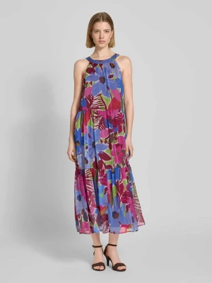 Sukienka midi o kroju relaxed fit z kwiatowym nadrukiem na całej powierzchni Christian Berg Woman Selection