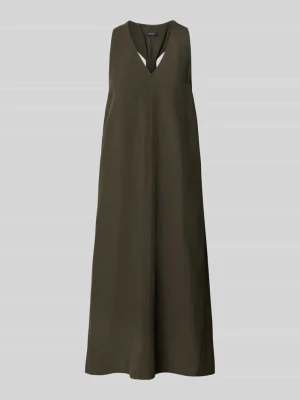 Sukienka midi o kroju relaxed fit z mieszanki wiskozy model 'Waka' Opus Khaki