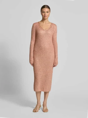 Sukienka midi o kroju slim fit z dodatkiem wełny Marc Cain