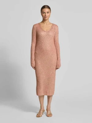 Sukienka midi o kroju slim fit z dodatkiem wełny Marc Cain