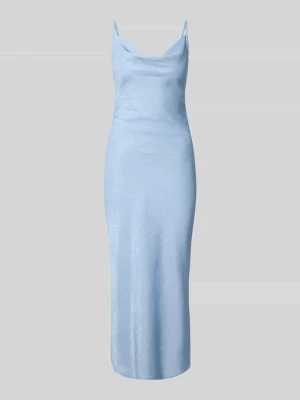 Sukienka midi o kroju slim fit z dodatkiem wiskozy model 'Lina' Guess Błękitny