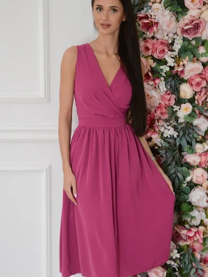Sukienka midi rozkloszowana purpura Ivonne Roco