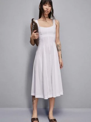 Sukienka midi typu bustier z popeliny PATRIZIA PEPE