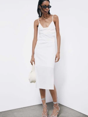 Sukienka midi typu bustier z popeliny PATRIZIA PEPE