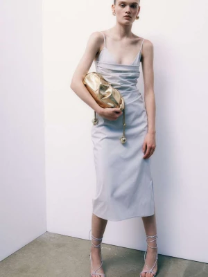 Sukienka midi typu bustier z popeliny PATRIZIA PEPE