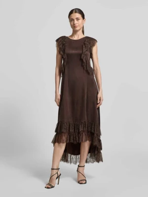 sukienka midi w asymetryczny krój z obszyciem koronką Copenhagen Muse