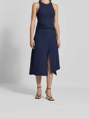Sukienka midi w asymetrycznym fasonie Victoria Beckham Granatowy