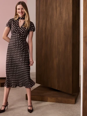 Sukienka midi w białe groszki TARANKO