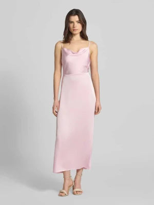 Sukienka midi w kroju regular fit z dekoltem na plecach model 'Ravenna' Vila