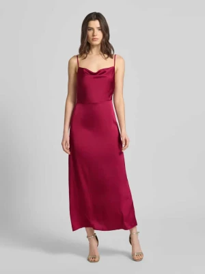 Sukienka midi w kroju regular fit z dekoltem na plecach model 'Ravenna' Vila