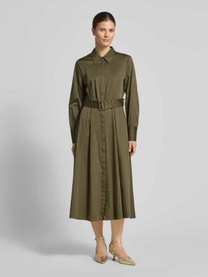 sukienka midi z wykładanym kołnierzem comma