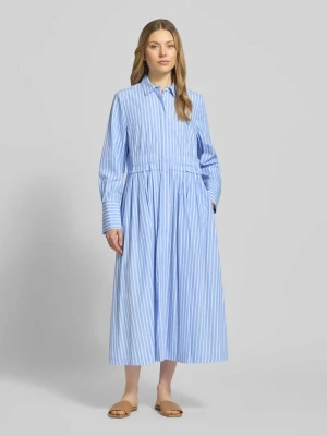 Sukienka midi w kroju regular fit z kołnierzem wykładanym WHITE LABEL