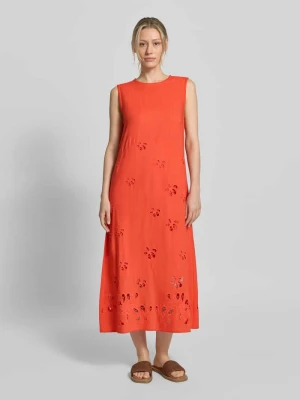 Sukienka midi w kroju relaxed fit z czystej wiskozy Marc Cain