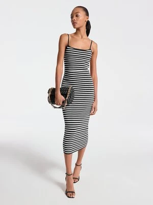 Sukienka midi w paski z elastycznej mieszanki wiskozy MICHAEL Michael Kors