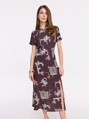 Sukienka midi z abstrakcyjnym printem TARANKO