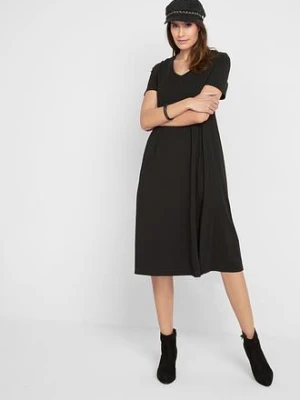 Sukienka midi z bawełnianego dżerseju bonprix