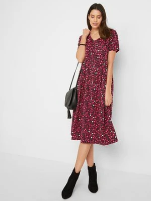 Sukienka midi z bawełnianego dżerseju bonprix