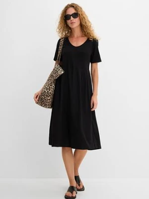 Sukienka midi z bawełnianego dżerseju bonprix