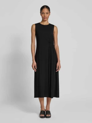 Sukienka midi z bocznym marszczeniem model ‘TENEBRE’ Weekend Max Mara Czarny