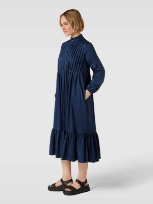 Sukienka midi z czystej bawełny z kontrafałdą model ‘Girona’ Risy & Jerfs